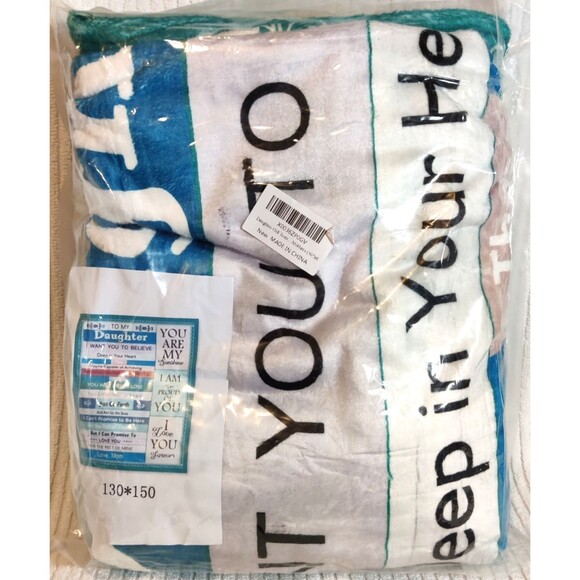 Throw Blanket Gift for Daughter, Birthday or Holiday- Blue n White, Pink NEW - Picture 5 of 9